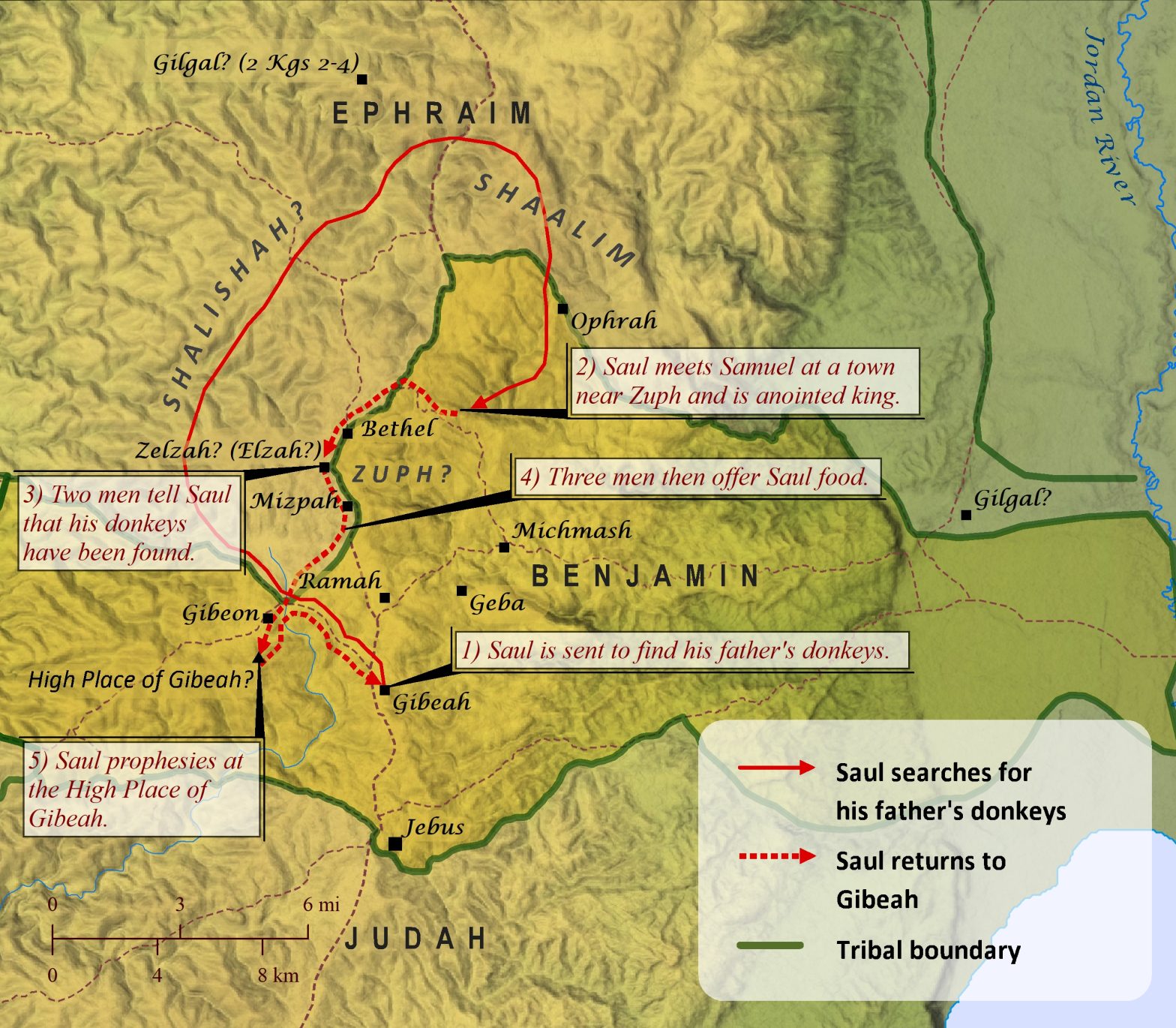 Saul Searches for His Father’s Donkeys – Bible Mapper Atlas