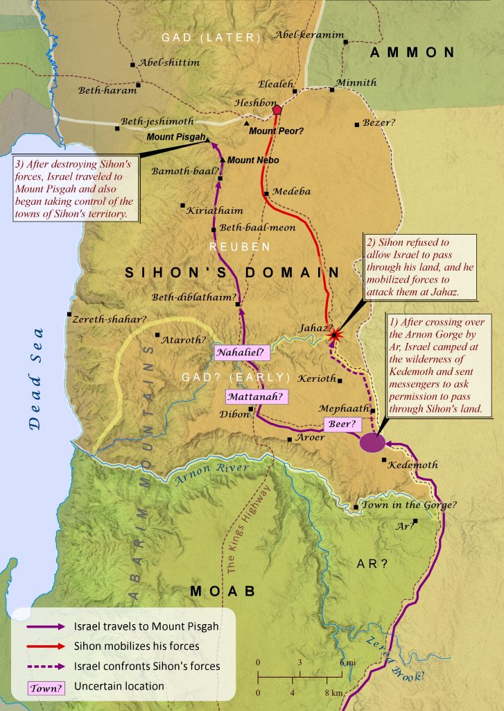 Israel’s Journey from the Arnon River to Mount Pisgah